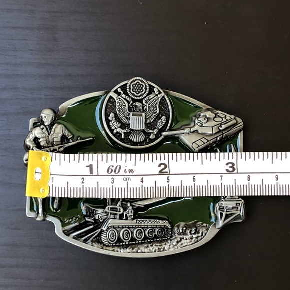 Army military belt buckle removable cowboy men - Picture 2 of 7